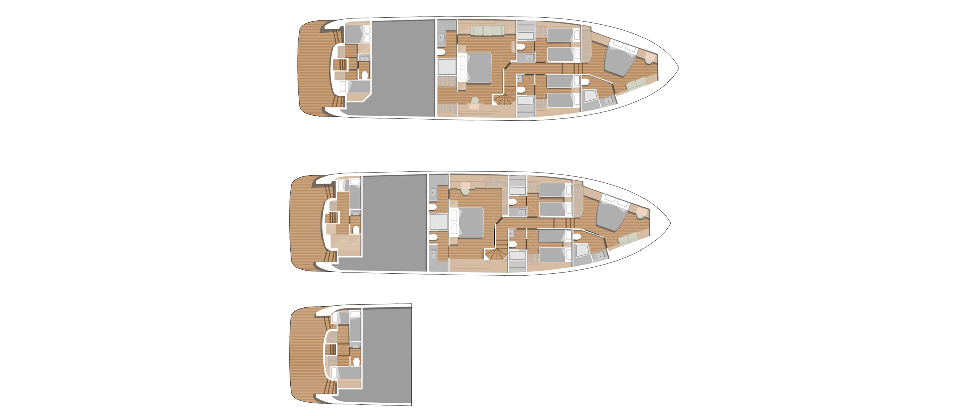 4 kabine, 4 cabins